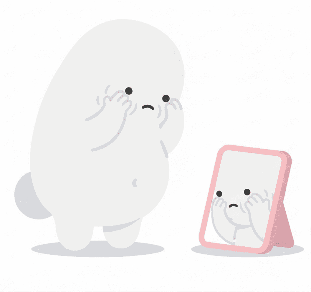 꺼진 볼과 관자놀이