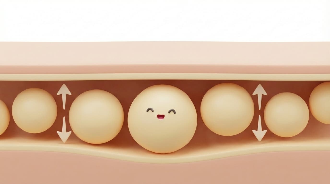 Gently expands tissue space to create a favorable environment for fat placement